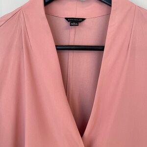 Ann Taylor Mauve Drapey Blouse